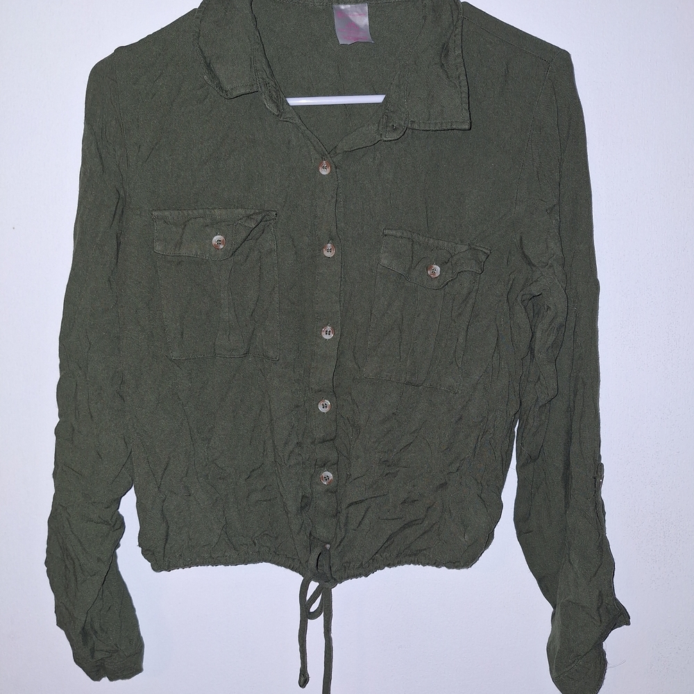 No Boundaries Green Utility Jacket